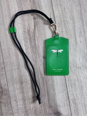 Kate Spade New York ID Badge Holder with Lanyard, Vegan Leather Slim Card Wallet